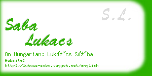 saba lukacs business card
